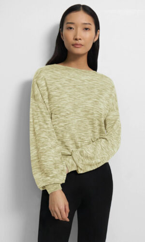 Theory Volume Sleeve Sweater in Knit Linen