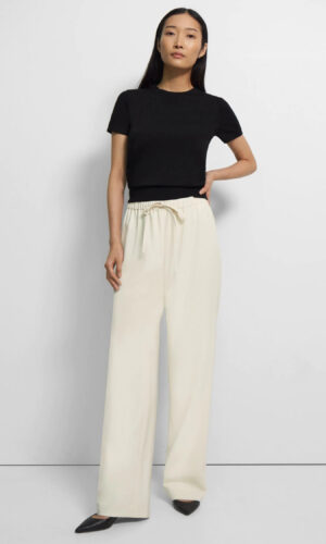 Theory Relaxed Drawstring Trouser in Admiral Crepe